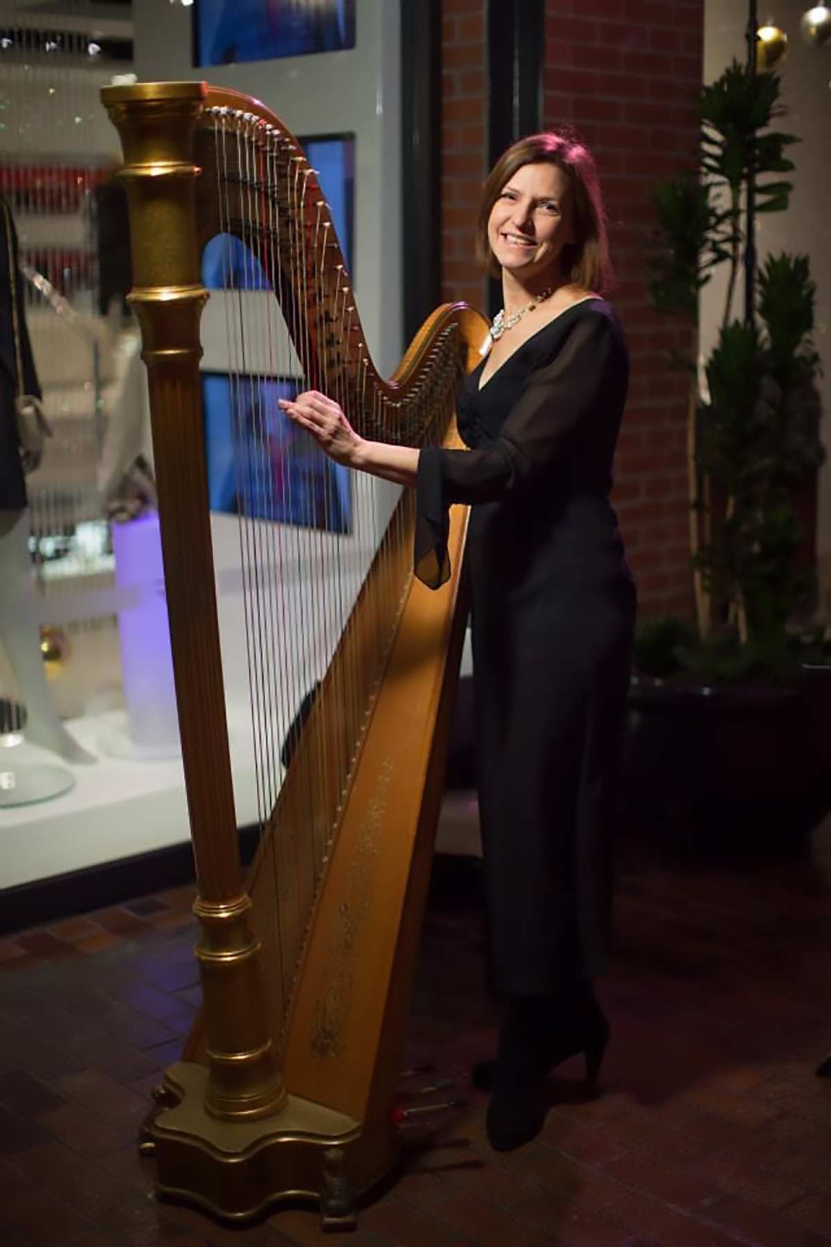 Olga with her harp